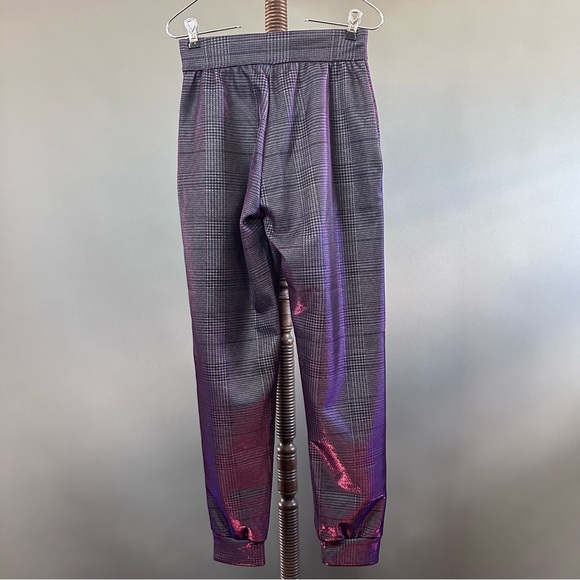 Nwot Noli Yoga Vienna Metallic Plaid Joggers XS - Picture 10 of 11